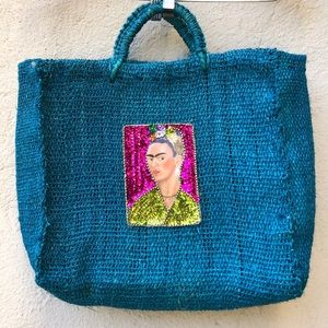New Beautiful Frida Kahlo straw tote